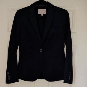 Classic Navy Dot Tailored Blazer with Notched Lapel